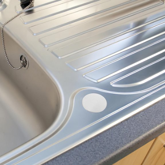 BESTYASH 4Pcs Plated Silver Kitchen Sink Hole Caps Covers Stainless Steel with Easy Removable Design