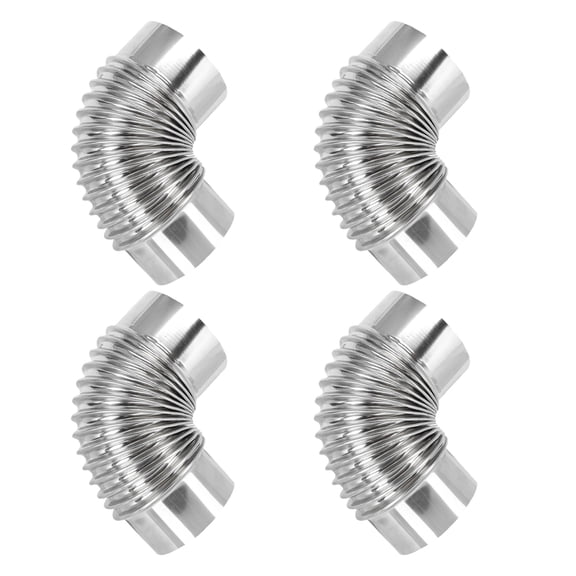 BESTYASH 4Pcs Polished Stainless Steel Stove Pipe Elbow with Improved Ventilation for Home Heating