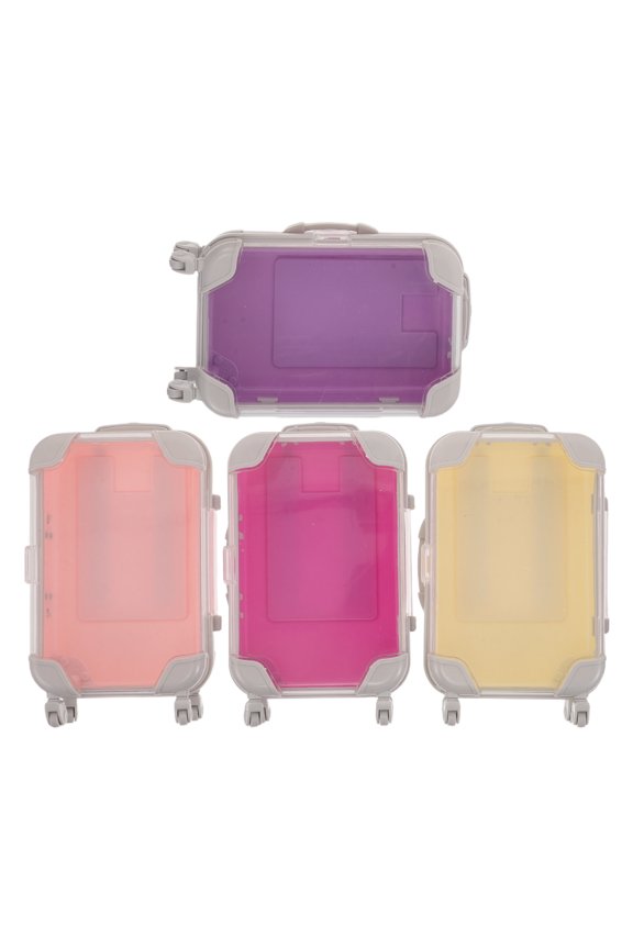4Pcs Portable Eyelash Storage Case Suitcase with Handle for Home and Travel Use