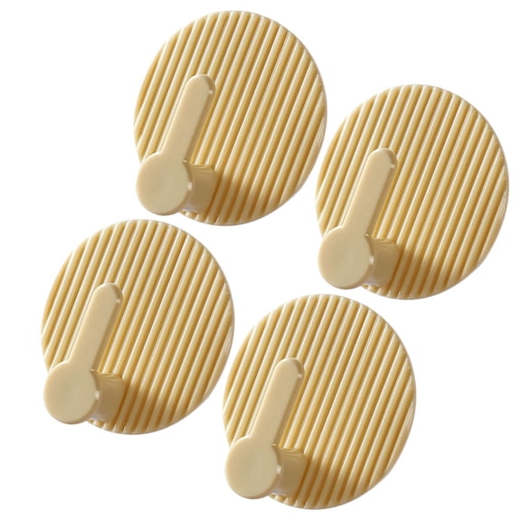 BESTYASH 4Pcs Punch Free Decorative Wall Hooks for Home Use with Strong Adhesive and Light Yellow Finish