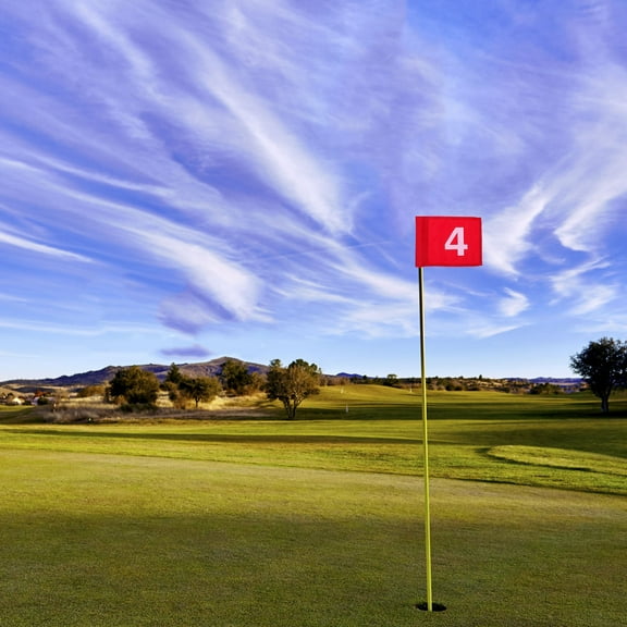 BESTYASH 4Pcs Red Golf Course Flags Wear Resistant Lightweight Practical Flags for Targeting and Training