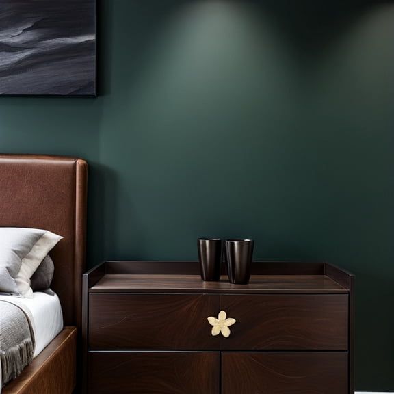 BESTYASH 4Pcs Vintage Gold Flower Cabinet Door Handles Zinc Alloy Single Hole Drawer Pulls