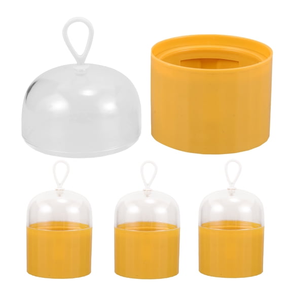 BESTYASH 4-Pack Reusable Yellow Makeup Sponge Cases for Storing, Protecting, and Carrying Cosmetic Tools
