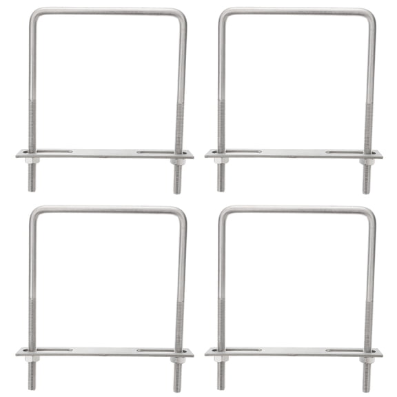 BESTYASH 4 Pieces Stainless Steel Right Angle U Bolts for Outdoor Applications and Aluminum Column Base Support