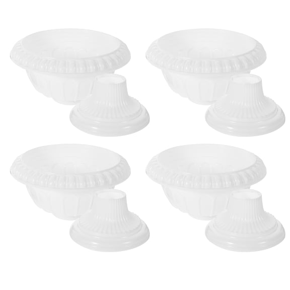 BESTYASH 4Pcs Roman Style Flower Holder White ABS Modern Style Water Cultivation Pot Container
