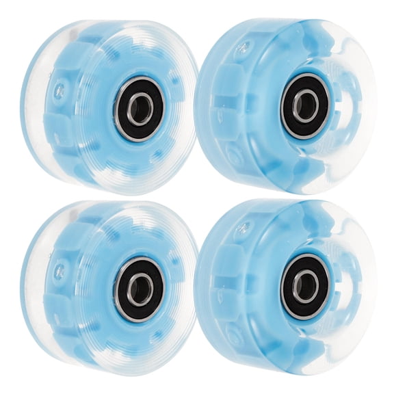 BESTYASH 4Pcs Rubber Material Roller Skate Wheels with Flashing Lights for Outdoor Ice Skates