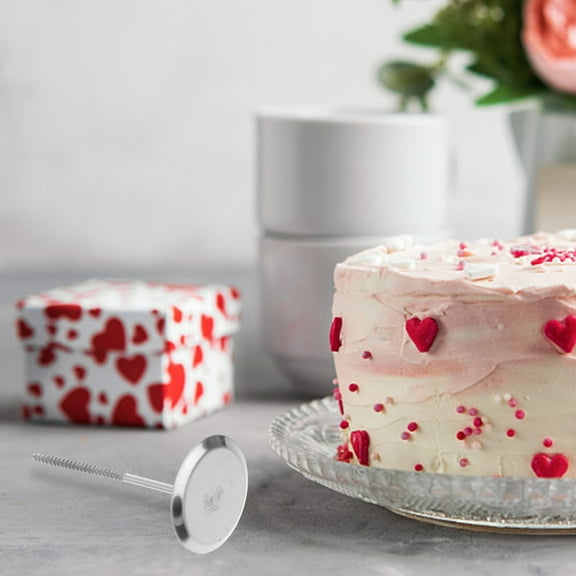 BESTYASH 4Pcs Silver Cake Flower Nails Decorating Tool with Easy Clean and Rotate Design