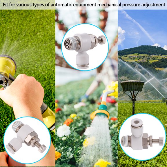 BESTYASH 4Pcs Silver Pneumatic Control Valve Manual Flow Limiting Valve for Mechanical Pressure