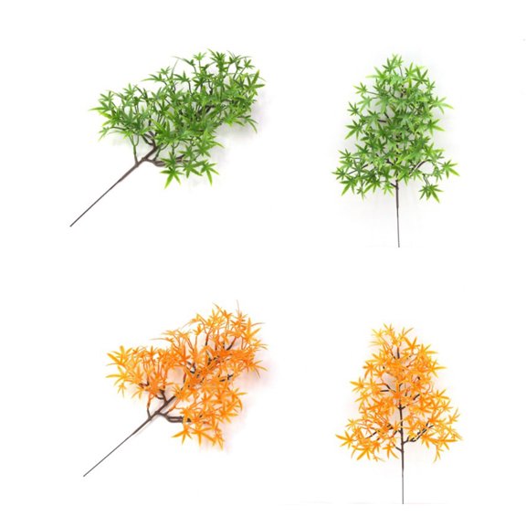 BESTYASH 4Pcs Simulation Maple Leaf Plant Green Artificial Decor for Vase Filling and Holiday Ornament