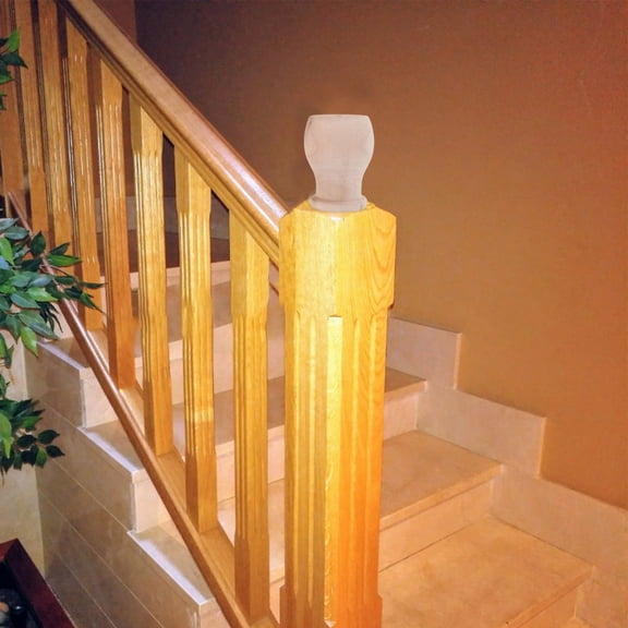 BESTYASH 4Pcs Decorative Wood Round Finial Caps for Stairs Railing Posts Light Yellow