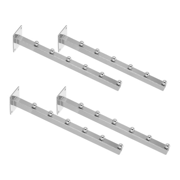 BESTYASH 4Pcs Space Saving Wall Mount Clothes Hanger Rack with Waterfall Style Plated Silver Hooks