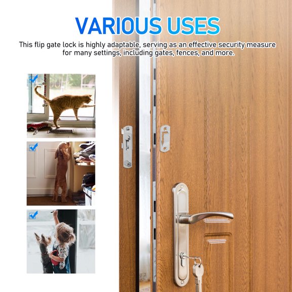 BESTYASH 4Pcs Stainless Steel Sliding Door Latch Bolt Flat Design for Barn Doors Home Security Hardware
