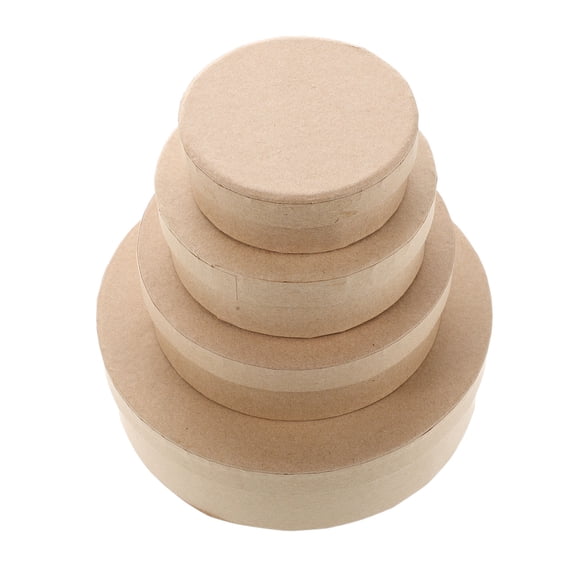 BESTYASH 4Pcs Sturdy Khaki Kraft Paper Nesting Boxes for Storage and Party Favor Packaging