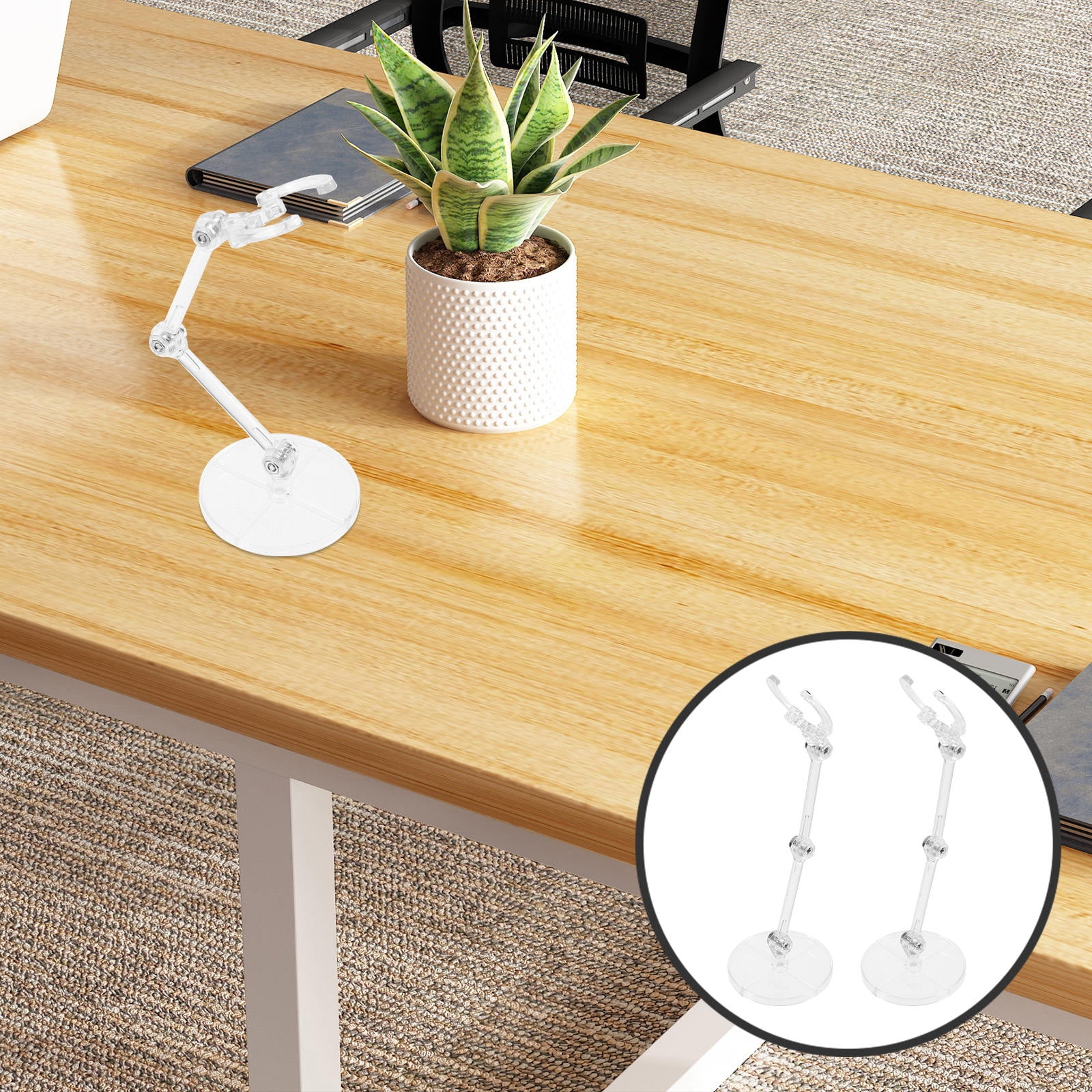 BESTYASH 4Pcs Sturdy Plastic Figure Stand White Adjustable Display Rack ...