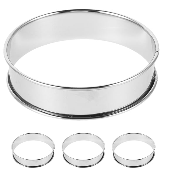 BESTYASH Set of 4 Round Tart 430 Stainless Steel Baking Molds for Muffins and Novice Bakers