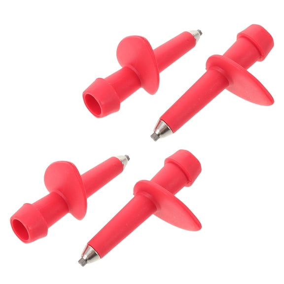 BESTYASH 4Pcs Trekking Pole Plastic Tips with Enhanced Durability for Universal Hiking Rod Replacement Red