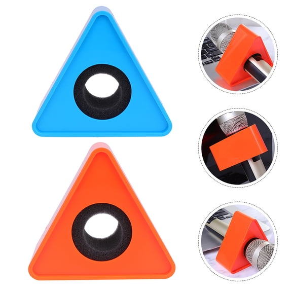 BESTYASH 4Pcs Triangle Mic Logo Stations Perfect for TV Stations Interviews and Broadcast Use