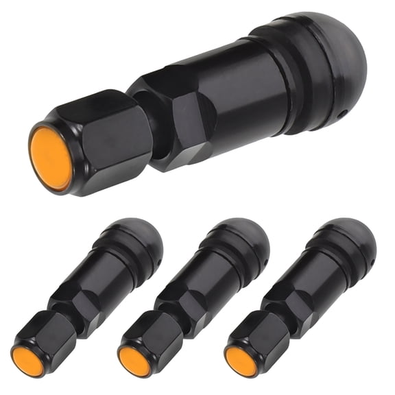 BESTYASH 4Pcs Tubeless Tire Valve Stems Metal Clamp in Valve Stems Black Alloy for Car and Tractor Tires
