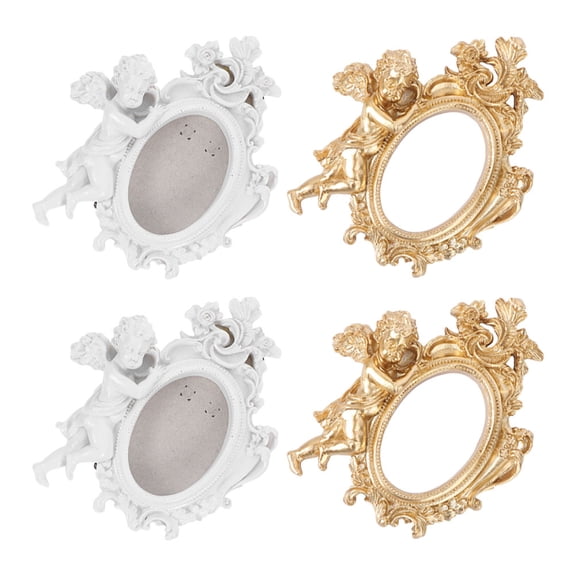 BESTYASH 4Pcs Vintage Oval Picture Frames in Assorted Colors for Wedding and Home Display