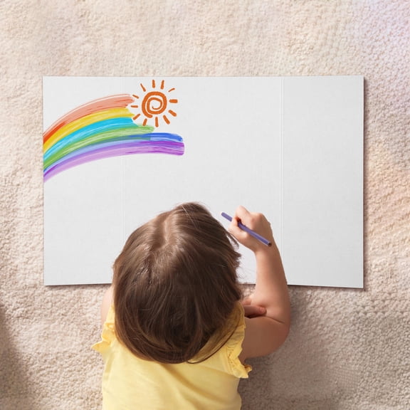 BESTYASH 4Pcs White Corrugated Trifold Presentation Boards Stable Support for Meetings Exhibitions