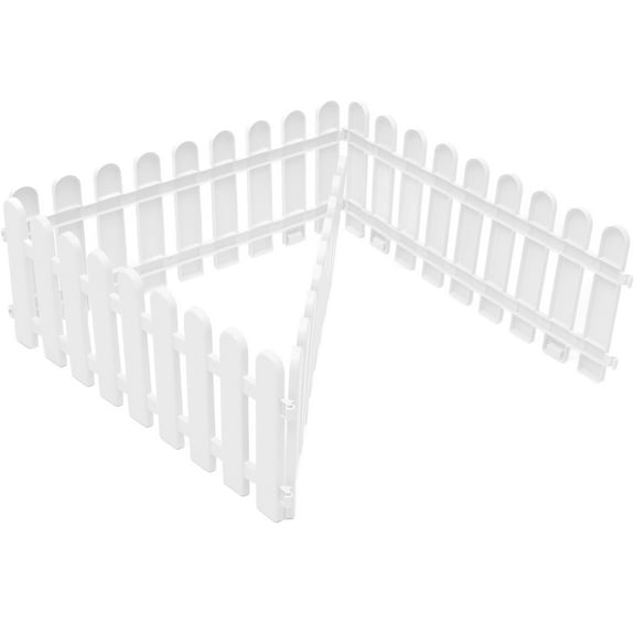 BESTYASH 4Pcs White Garden Edging Border Fence for Yard and Landscaping Decoration