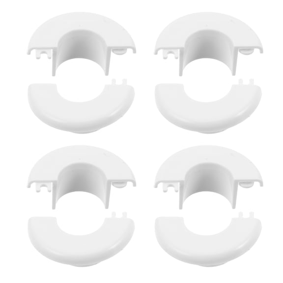 BESTYASH 4Pcs Gas Stove Burner Cap Set White with Thermal Insulation and Easy Installation for Kitchen