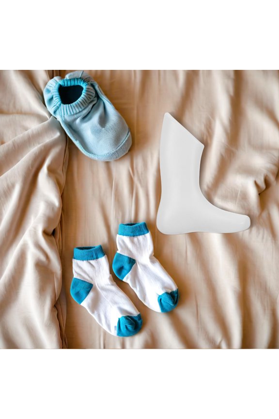 4Pcs White Plastic Foot Shoe Form Display Stand Lightweight for Retail Store Use