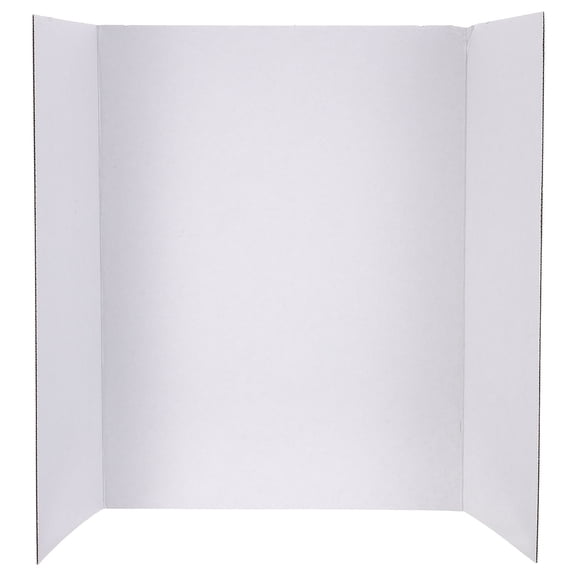 BESTYASH 4Pcs White Tri Fold Poster Boards Versatile Corrugated Cardboard for Science Fair and Presentation Displays