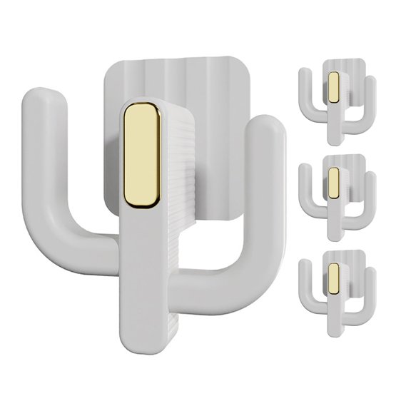 BESTYASH 4Pcs White Wall Mounted Slippers Organizer for No Drill Installation