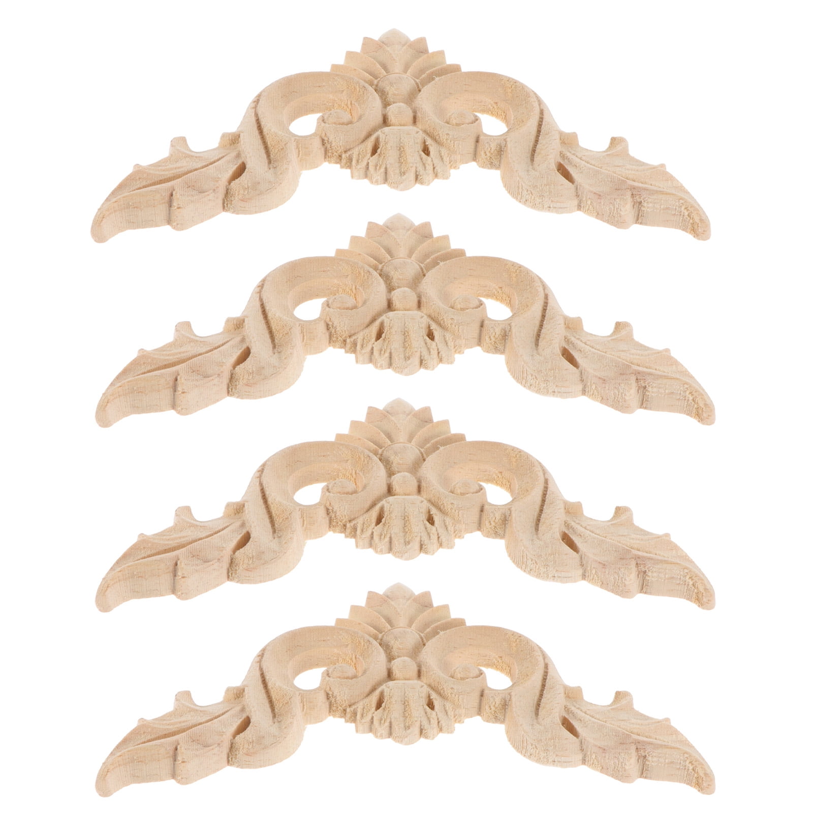BESTYASH 4Pcs Wood Decorative Appliques Beige Retro Style for Interior ...