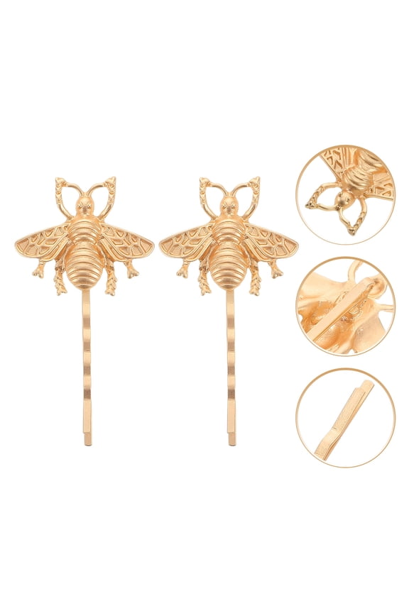 4Pcs Zinc Alloy Bee Hair Clip Set with Craftsmanship Durable Hair Ornaments