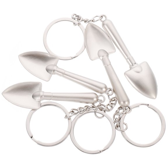 BESTYASH 4Pcs Zinc Alloy Shovel Designed Key Rings Smooth Sanding Durable Keychain