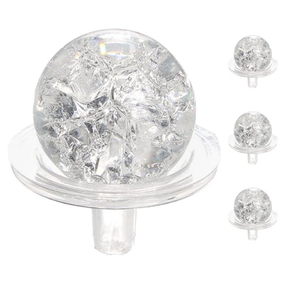 BESTYASH 4Sets Transparent Glass Sphere Decor with Cracked Ice Effect for Tabletop and Garden Display