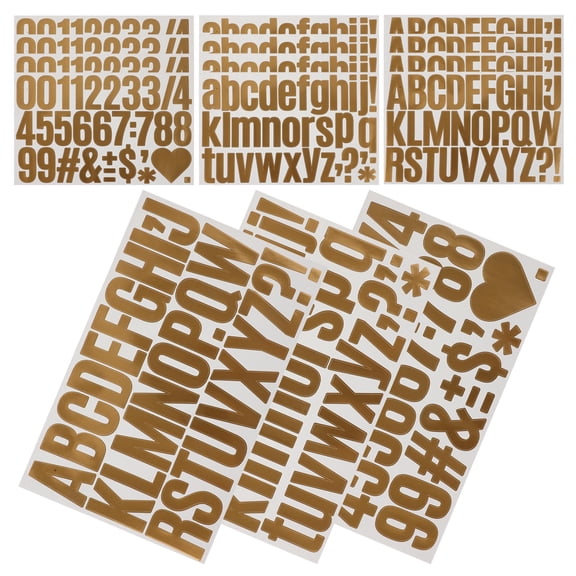 BESTYASH 4 Sets Vinyl Letter and Number Stickers, Adhesive Alphabet Decals for Mailbox, Storage Box, and Home Decoration