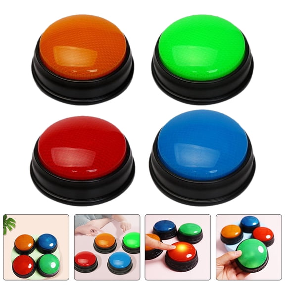 BESTYASH 4pcs Buzzer Button Lights and Sounds Buzzers for Classroom Activities Assorted Color