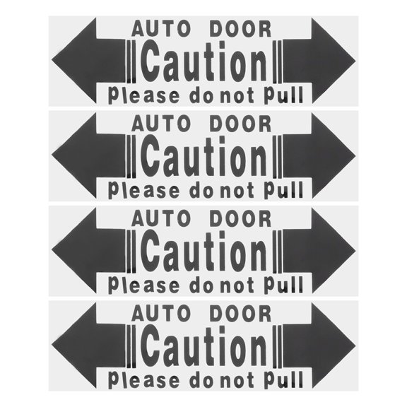 BESTYASH 4pcs Caution Automatic Door Sticker PVC Black Safety Sign for Car Doors Drivers Usage