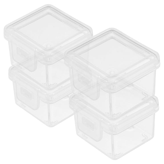 BESTYASH 4pcs Cheese Slice Storage Box 1.3 x 1.3 x 1 Inch Airtight Containers Crisper Holder for Picnic and Takeaway Lunch