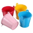 thumbnail image 1 of BESTYASH 4-Pack Decorative Dark Yellow Iron Buckets for Home, Garden, and Cute Display Designs, 1 of 6