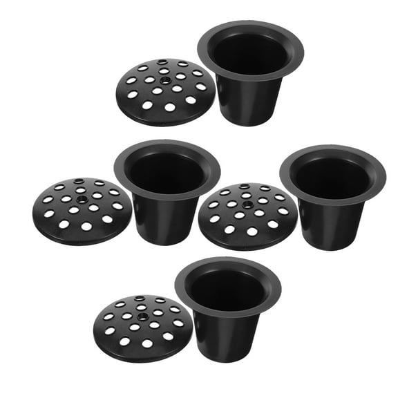 BESTYASH 4pcs Grave Vase for Cemetery Black Plastic Memorial Use Elegant Shape