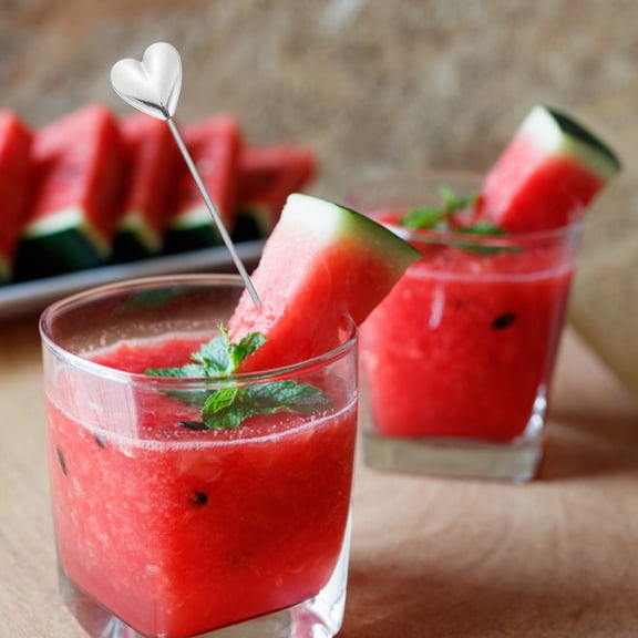 BESTYASH 4pcs Heart Shaped Stainless Steel Fruit Forks for Tea Bread and Drinks