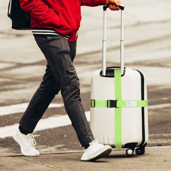 BESTYASH 4pcs Luggage Straps Luggage Trolley Strap Green Easy Bundling -in Process