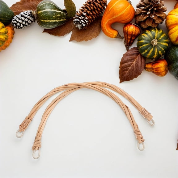 BESTYASH 4Pcs Ergonomic Rattan Replacement Handles Light Brown for Picnic Baskets