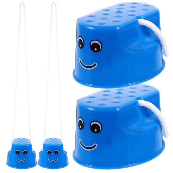 BESTYASH 4pcs Toddler Stilts Plastic Balance Trainers for Kids Parent-Child Indoor Outdoor Activity Set