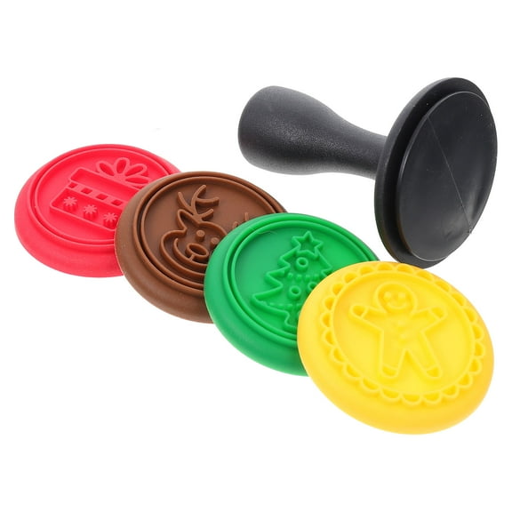 BESTYASH 5-Pcs Cookie Baking Set Silicone Molds with Christmas Themed Patterns