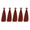 thumbnail image 1 of BESTYASH 5-Pack Dark Red Straight Hair Extensions for Doll Accessories with High Temperature Silk Fiber, 1 of 8