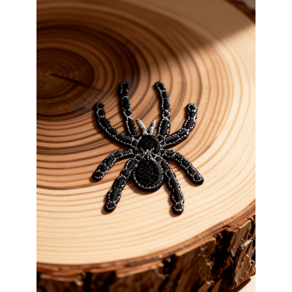 BESTYASH 5-Piece Embroidered Spider Patches, Iron- Sew- Applique for Clothing, Jackets, Bags, Decoration