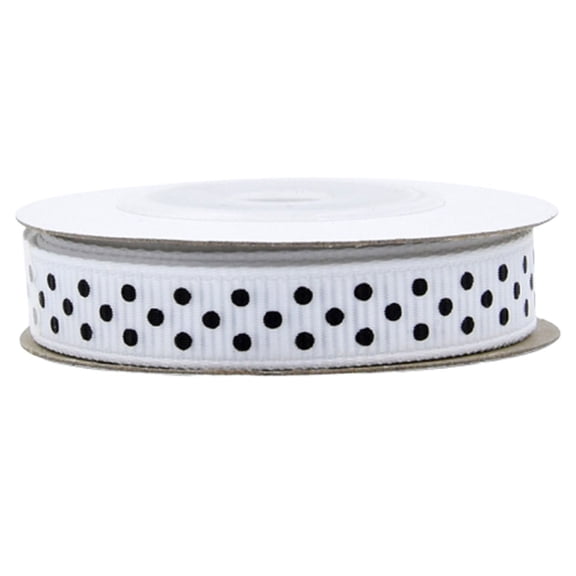 BESTYASH White Round Patterned Dotted Ribbon Roll for Party Decor Cake Decorations and Craft Projects