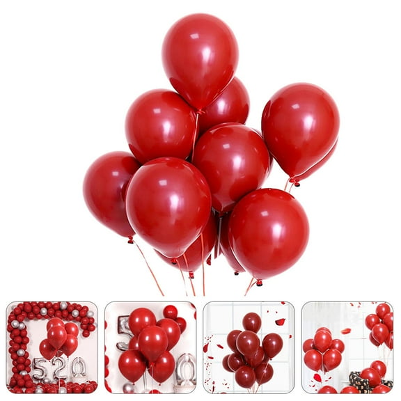 BESTYASH 50 Pcs Balloons Red Latex Flying with Gas for Festival