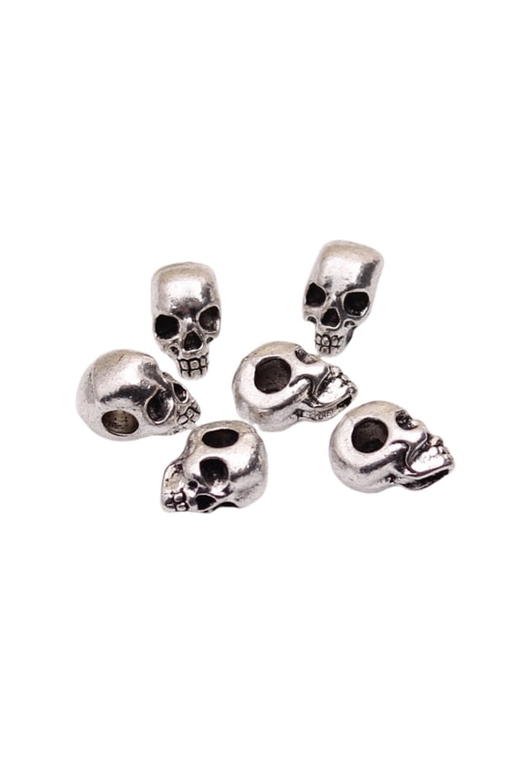 50 Pcs Skull Charms Bulk Alloy Charms for Bracelet Making Enthusiasts