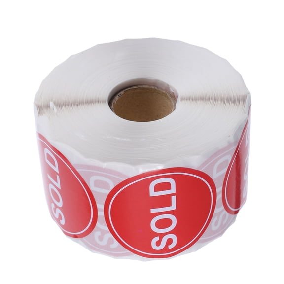BESTYASH 500-Pack Red Round 2-Inch Self-Adhesive Sold Stickers for Store Inventory, Pricing, and Product Labeling